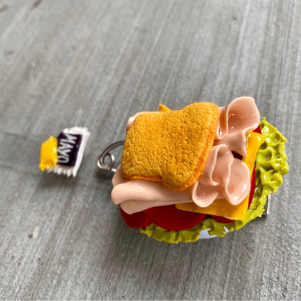 Turkey Sandwich nurse Badge Reel Funny retractable Nurse CNA RN ID Holder